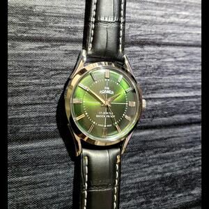 RARE Roamer Manual Wind Swiss Watch Restored SLV-GRN-BLK